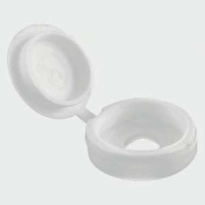 White Large Hinged Screw Cover Cap (Pack of 10)